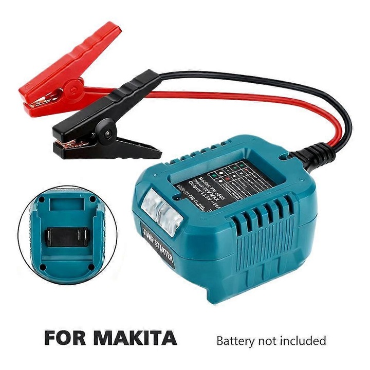 Autóindító adapter 18-20V-os akkumulátorokhoz, 13.5V-os kábelek, piros