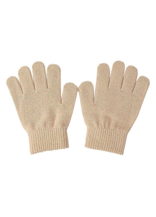Детски ръкавици, 5 пръста, многоцветни, 15x10, Бежов, 4-8Y Standard