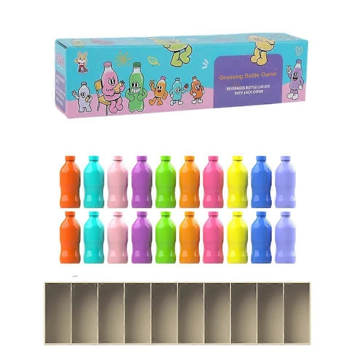Joc sticle ghicitoare pentru copii, jucarie educationala din lemn, reutilizabil si personalizabil, dezvolta memorie si calcul, Multicolor, 1 set, 22x5x4 cm