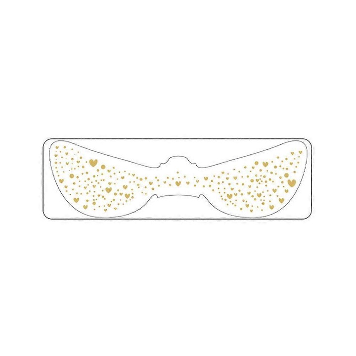 Ideiglenes szeplő tetoválás matricák arcra, szív és pont mintával, vízálló és izzadásálló, arany színű, 1 lap 15.6 x 5 cm