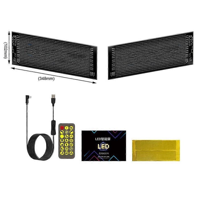 Панел LED матричен Devil's Eye за камион, RGB цветове, контрол чрез приложение и USB захранване, гъвкав, водоустойчив IP66, Многоцветен, 1 бр
