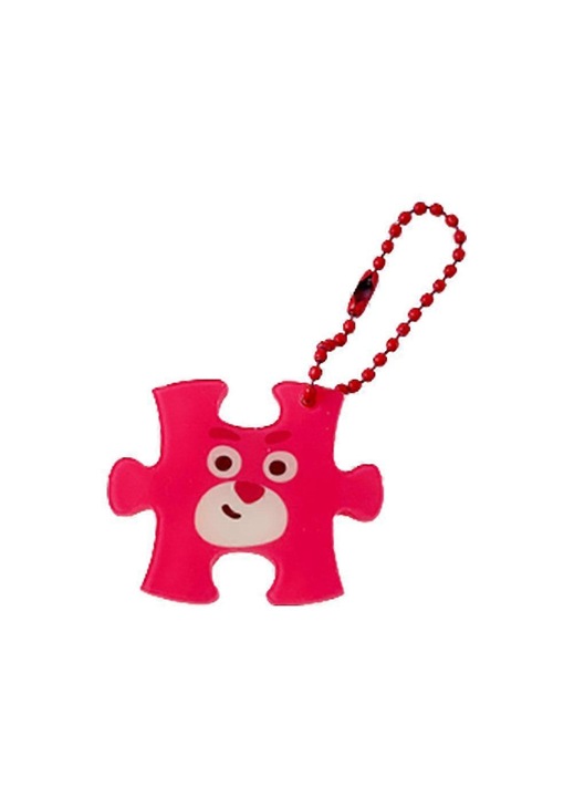 Akril és ötvözet kulcstartó, puzzle blokk medál, gyerekeknek, Többszínű, 6x3 cm