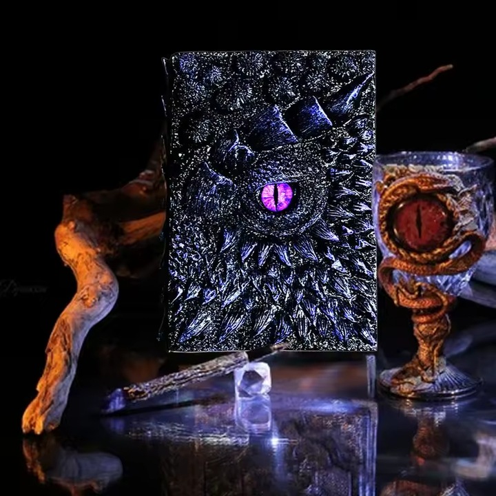 Ochiul Stravechi füzet/napló, 3D gyanta borító, A5, 220 oldal, fekete/lila, 1 db