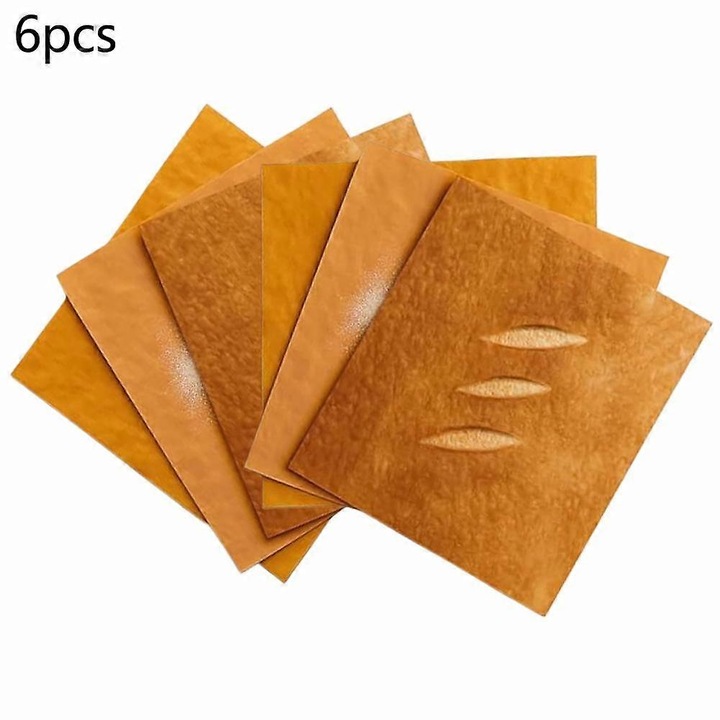 Hartie de ambalat / hartie cadou cu model paine, hartie kraft premium, rezistenta, 21x29 cm, maro kraft, set 6 bucati