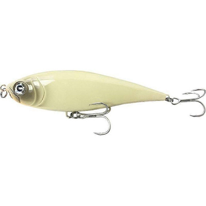 Úszó minnow horgászcsali, 3D szemek, éles horgok, bézs, 1 db