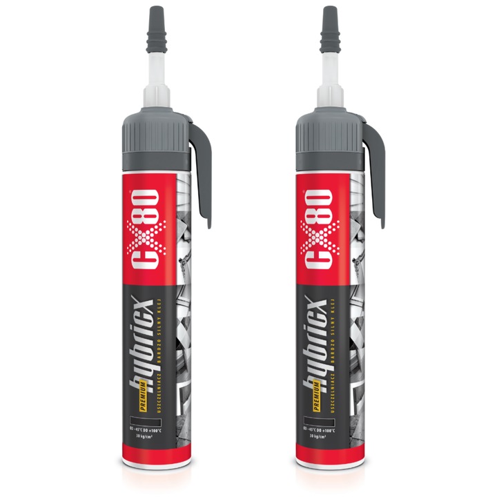 2 darabos készlet, CX80 Hybricx ragasztó tömítőanyag, hibrid technológia, nagy tapadási erő, szürke, 2 x 210 g