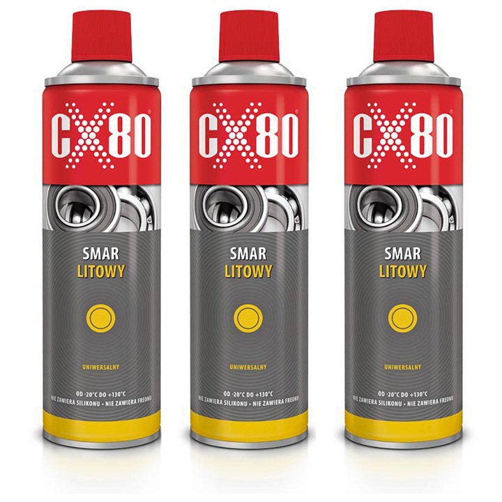 Set 3 unsoare litioasa universala CX80, rezistenta la apa, 500ml