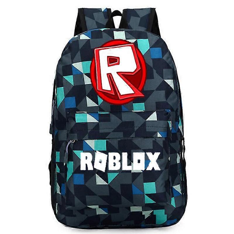 Rucsac/ghiozdan laptop din panza, cu imprimeu Roblox, hidrofug si rezistent, model Diamond, compartiment pentru laptop 15,6 inch, bretele ergonomice captusite, Multicolor, 20L
