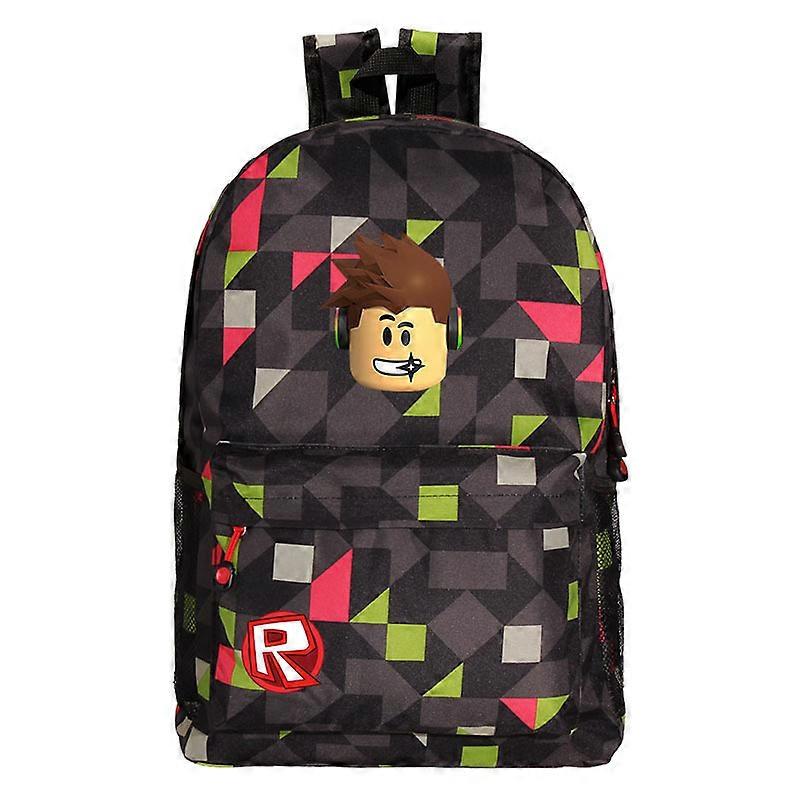 Rucsac/ghiozdan laptop din panza, cu imprimeu Roblox, hidrofug si rezistent, model Diamond, compartiment pentru laptop 15,6 inch, bretele ergonomice captusite, Multicolor, 20L