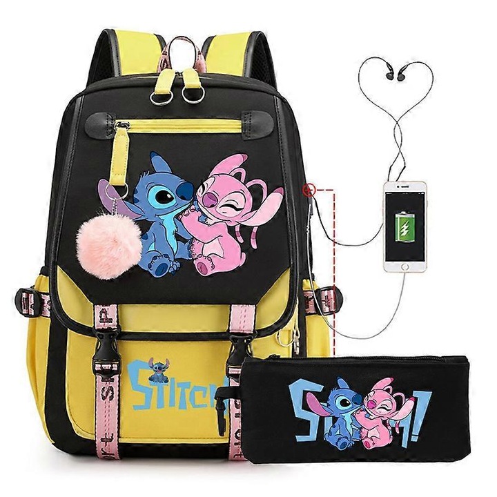 Többfunkciós hátizsák szett 2 részes USB töltéssel, többszínű 20x35L 14 hüvelykes laptop