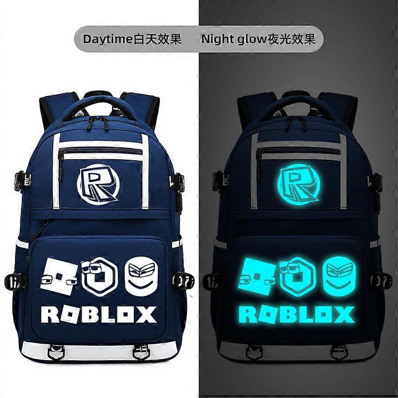 Rucsac scolar USB, capacitate mare, material Oxford, iluminare glow-in-the-dark, negru, 15 inch