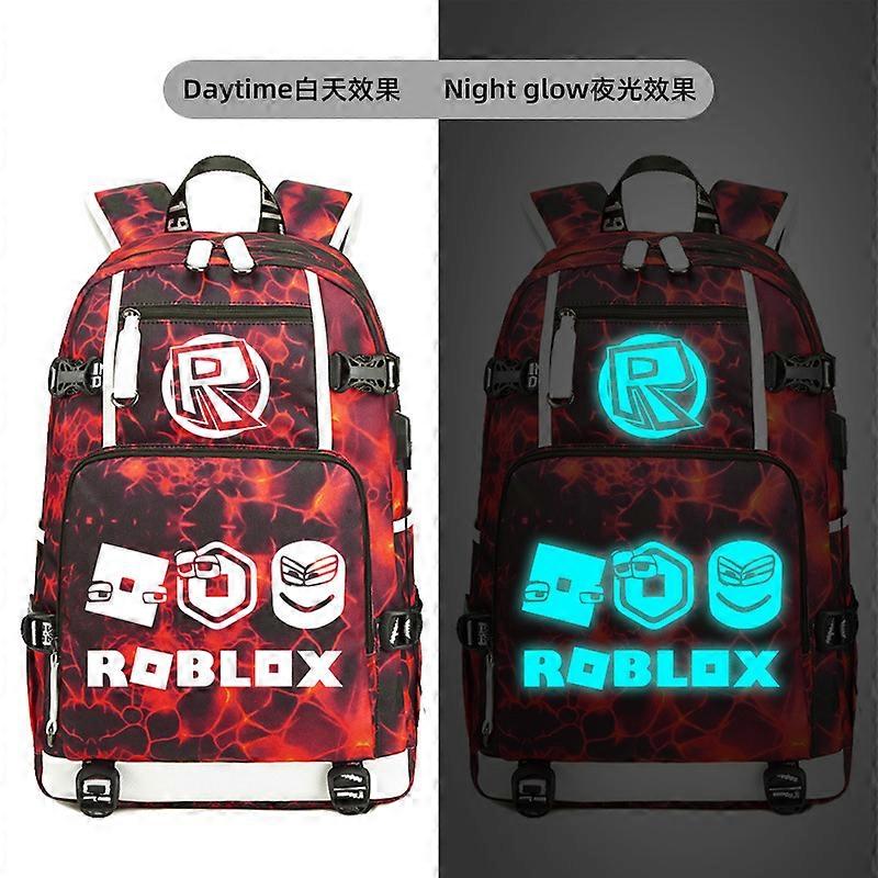 Rucsac scolar USB, capacitate mare, material Oxford, iluminare glow-in-the-dark, negru, 15 inch