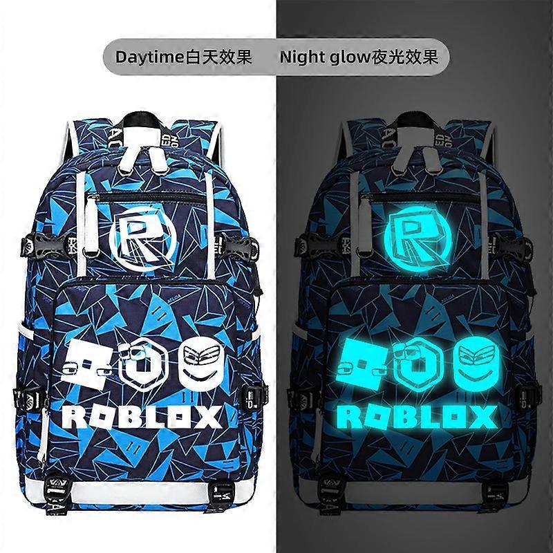 Rucsac scolar USB, capacitate mare, material Oxford, iluminare glow-in-the-dark, negru, 15 inch