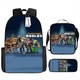 Set ghiozdan 3 piese, 17 inch, oxford, multicolor