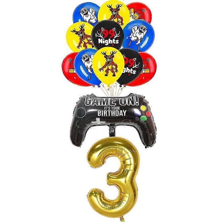 Set accesorii petrecere Roblox, decor, baloane, pungi, 1/48, multicolor