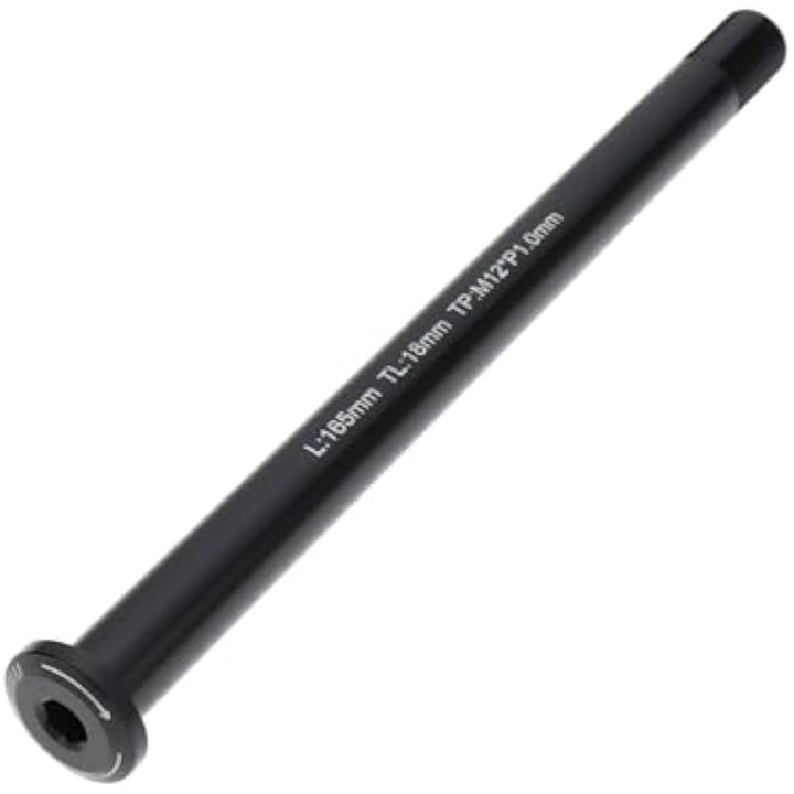 MTB kerékpár hátsó tengely 165x12mm fekete fém