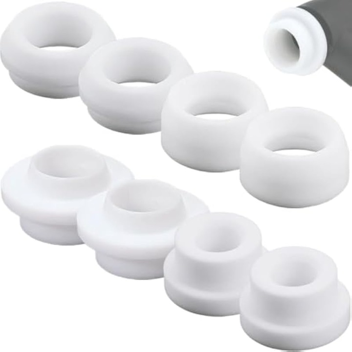 Gázszigetelő/tömítés készlet TIG hegesztőpisztolyhoz 54N01/54N63/18-7/18CG, kompatibilis QQ300/PTA/DB/SR/WP-17/18/26, szilikon, Fehér, 8 darab