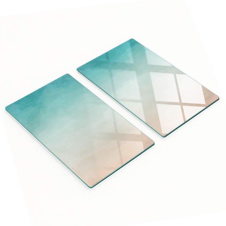 Tulup 2 db üveg vágódeszka készlet 30x52x0.4cm csúszásmentes többszínű