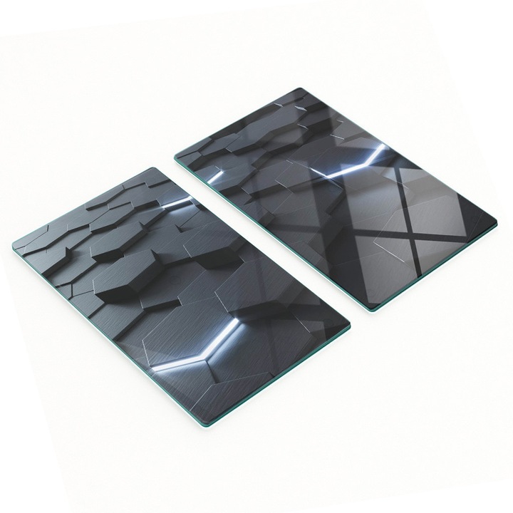 Tulup 2 db üveglap készlet 30x52x0.4cm, csúszásmentes, hőálló, absztrakt