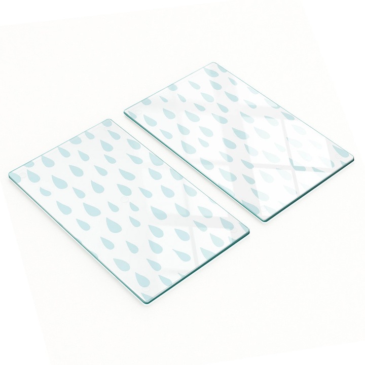 Tulup 2 db üveglap készlet 30x52x0.4cm, csúszásmentes, hőálló, fehér