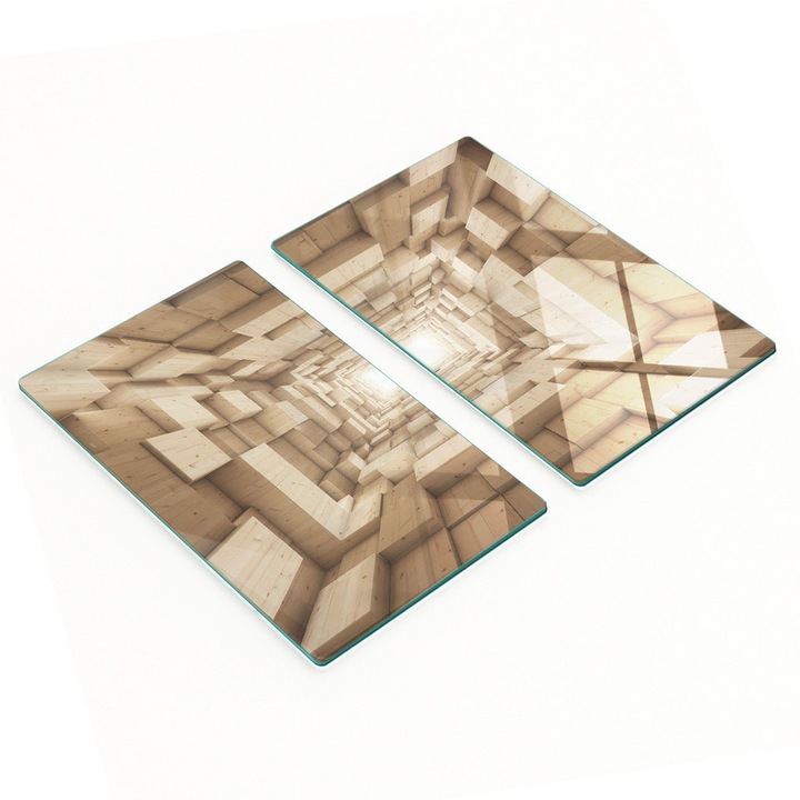 Tulup 2 db üveg vágódeszka 30x52x0.4cm csúszásmentes többszínű