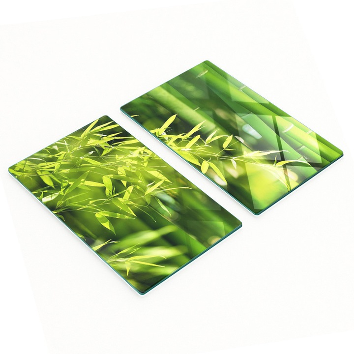 Tulup 2 db üveg vágódeszka 30x52cm csúszásmentes bambusz