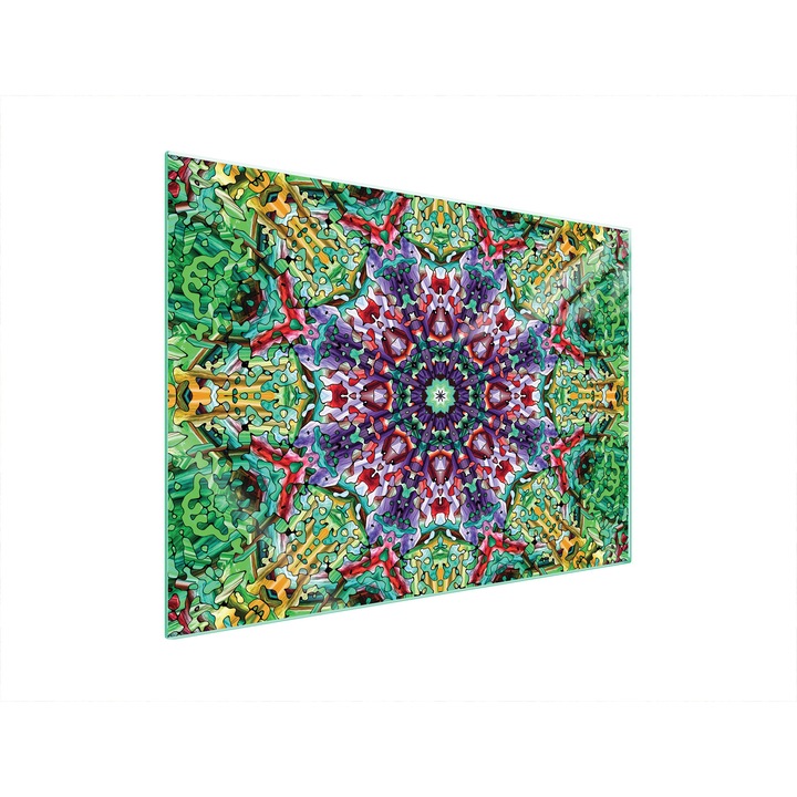 TMK ArtDeko tűzhelyvédő lap (védőpanel), 70x52 cm-es modell, edzett üvegből, multifunkcionális (vágódeszka, fröccsenésgátló védelem), Többszínű