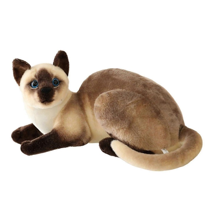 Плюшена играчка, котка, мека, сива, 30см