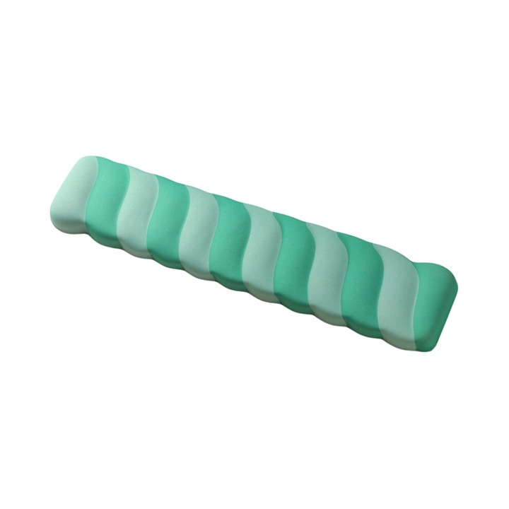 Egér és billentyűzet csuklótámasz / ergonomikus pad, szilikon egérrész és memóriahab billentyűzetpárna, szintetikus selyem huzat, csúszásmentes PU alap, zöld, 1 db