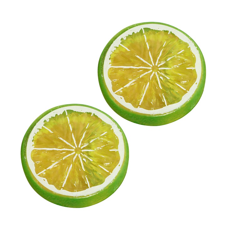 Felii decorative lamaie, set 2 buc, PVC, galben-verde, 6x6cm
