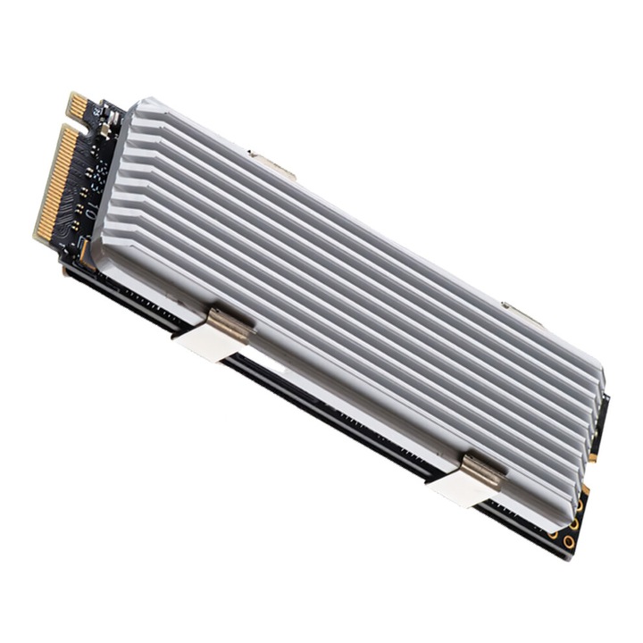 Radiator termic M.2 2280, aluminiu, negru-argintiu, 75x23x7.4mm, set