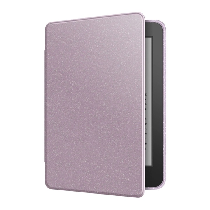 Husa protectoare pentru tableta, cover/toc din plastic, cu inchidere magnetica si functie auto pornire/oprire a ecranului, mov deschis, 1 buc