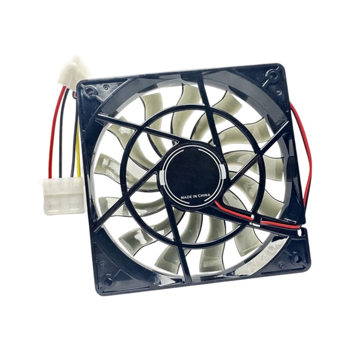PC ventilátor 120x120x15mm, kompakt, fekete, szett