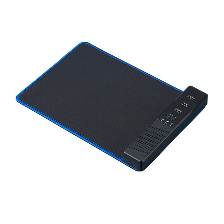 USB audio eszköz (hangszóró és hangvevő) beépített mikrofonnal, Plug and Play, Sztereó, Könnyű műanyag, Fekete, 215x80x35mm, 1 db
