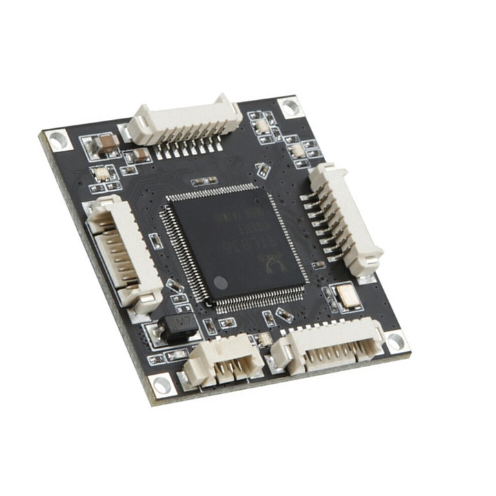 Суич Ethernet 4 порта 1Gbps компактен 38x38mm многоцветен