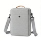 Husa pentru laptop din poliester cu exterior impermeabil si interior amortizant, maner ergonomic si curea de umar, gri, 11 inch