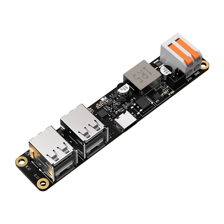 USB 4 portos HUB bővítőkártya 3D nyomtatókhoz, műanyag, 109.6x21.6mm