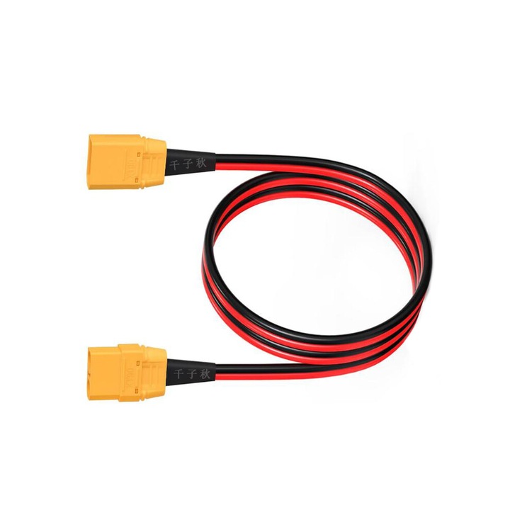 Cablu extensie XT90 10AWG, cablu de alimentare, cu conductori din cupru cositorat, conectori XT90 cu contacte placate cu aur, rosu/negru, 3m, 1 buc