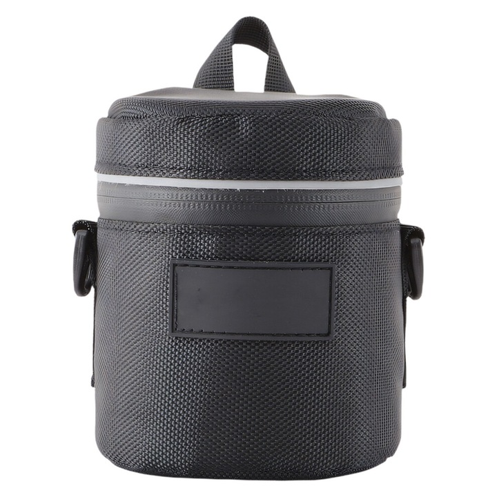 Toc/husa pentru obiectiv, compatibil cu camere dslr, cu captuseala groasa si protectie la socuri, rezistent la apa, din nylon/canvas, negru, 1 buc