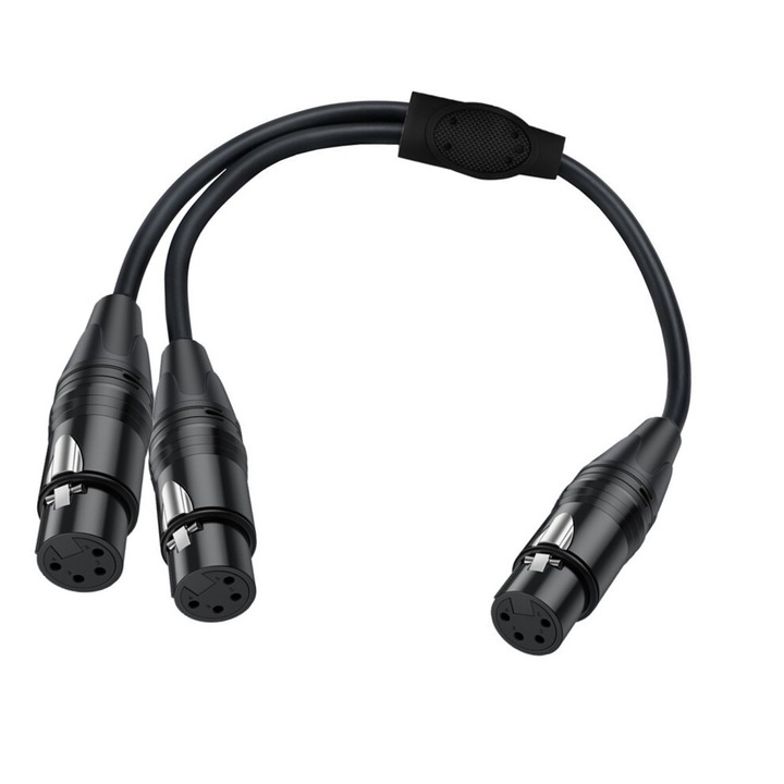 Cablu splitter 4Pin XLR, 50cm, negru, durabil, profesional