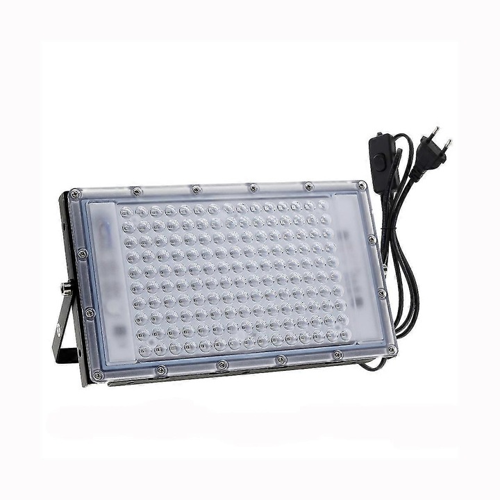 UV LED projektor 100W, fekete, vízálló, 180° sugárzási szög, 1.5m kábel