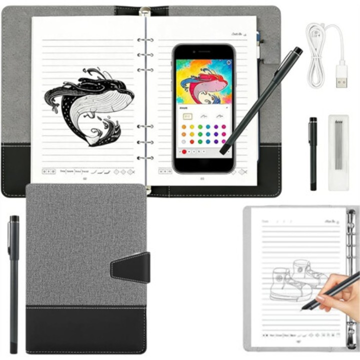 Digitális grafikus tábla, 5.0 szinkron toll, vázlatpapír átvitel, fekete