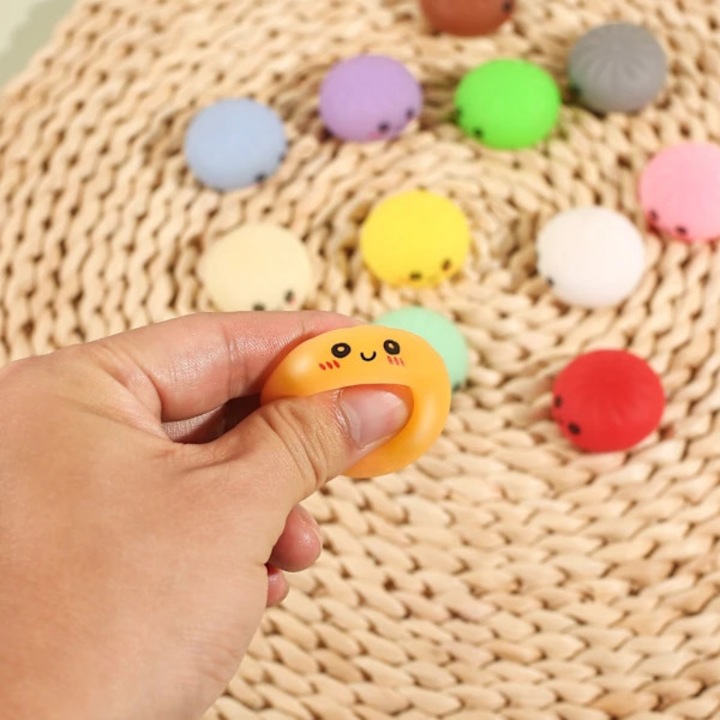Set 24 bucati, jucarii squishy antistres tip galuste, calendar advent surpriza, din TPR, material moale cu revenire lenta la forma, multicolor, 26x18x4 cm