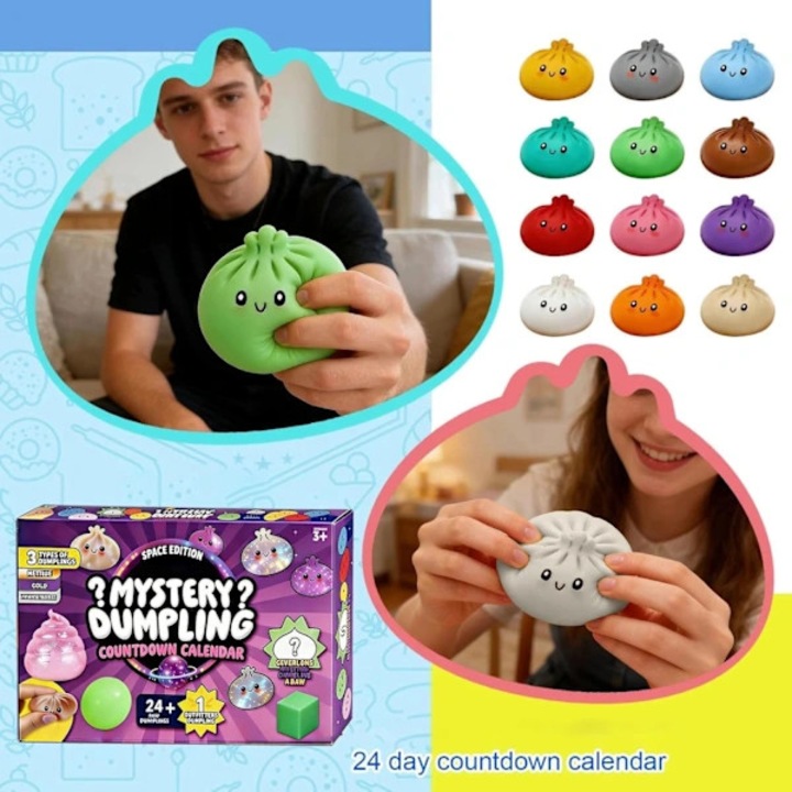 Calendar Advent Jucarii Squishy Bao, 25 piese, multicolor, 2026