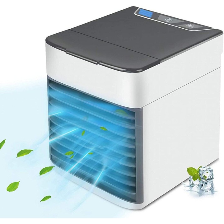 Mini aer conditionat portabil Arctic Air Ultra, alimentare USB, 3 viteze, autonomie pana la 12 ore, filtru pentru aer, alb, 1 buc