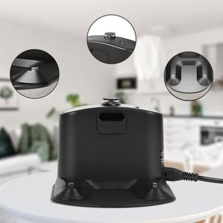 Statie de incarcare/dock compatibila cu Roomba E5/E6/I1/I3/I4/I6/I7/I8 si seriile 500-900, include cablu alimentare UE, Negru
