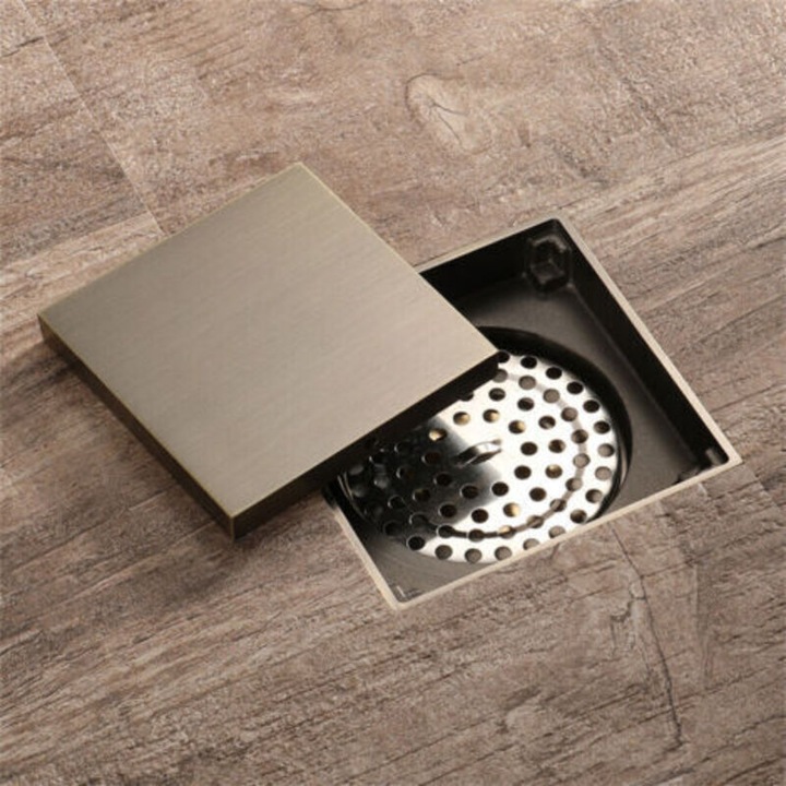 Scurgere pardoseala patrata 10x10cm bronz verde rezistenta la coroziune