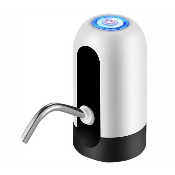 Pompa de apa electrica/dispenser E-Pump ExtendPro, USB reincarcabila 1200 mAh, compatibila cu gat de 5.5 cm, alb/negru, 1 buc
