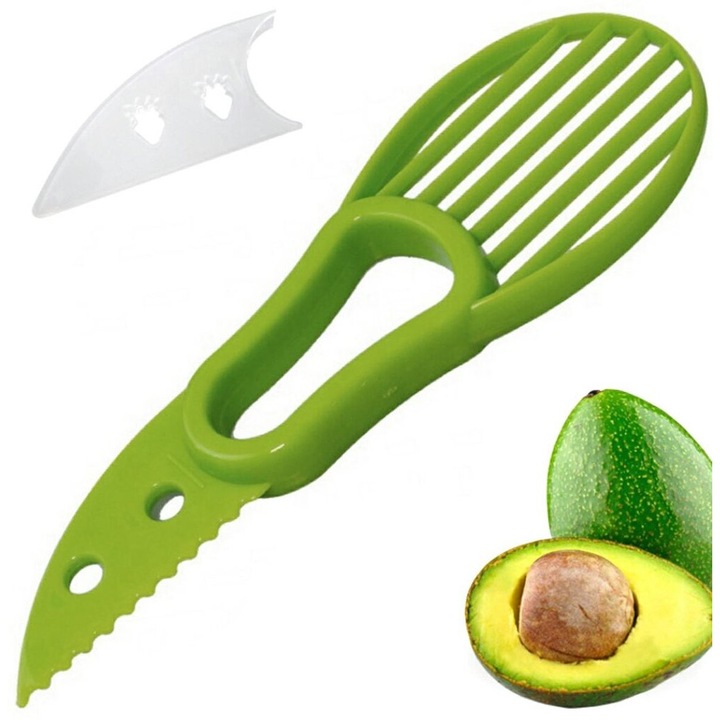 Cutit compact pentru avocado, verde, 17.5x5.5cm