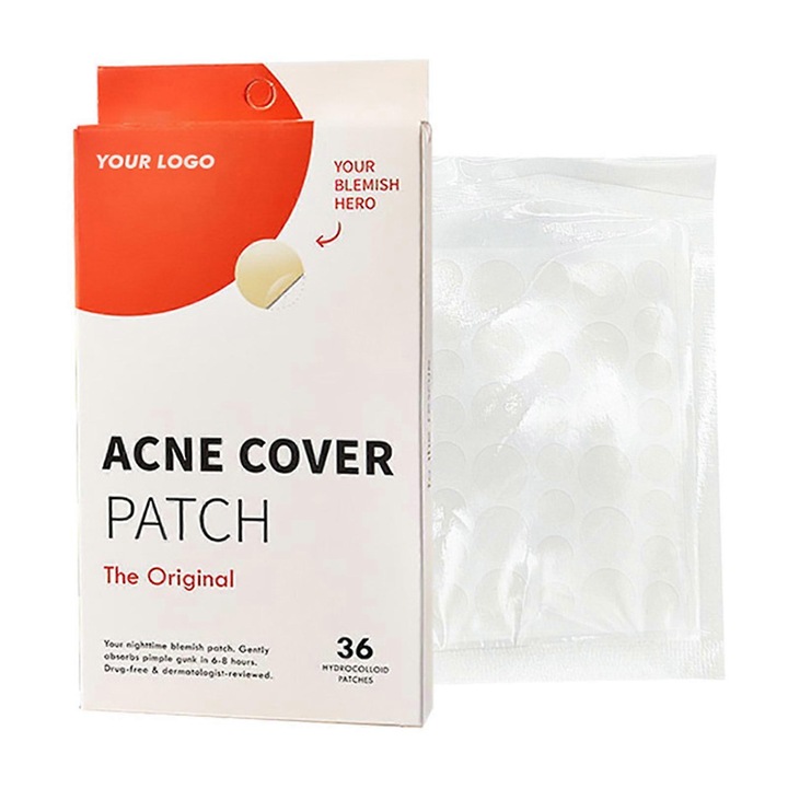 Plasturi hidrocoloizi pentru acnee / patch-uri invizibile, pentru toate tipurile de ten, absorb puroi si fluide pana la 24h, transparent, 36 bucati